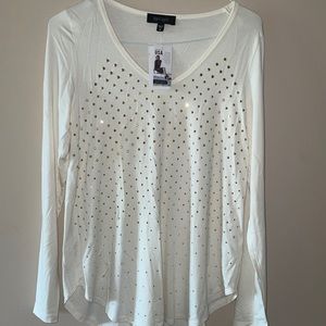 Karen Kane Long Sleeve Studded Top New